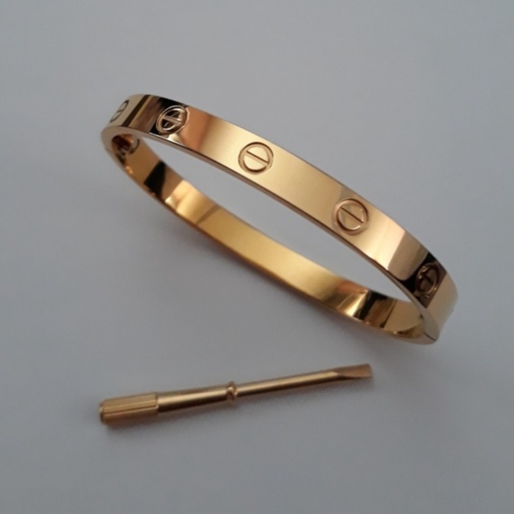 NEW Stainless Steel Screw Cuff Bangle Love Bracelet with Screwdriver in Gold - Picture 7 of 14